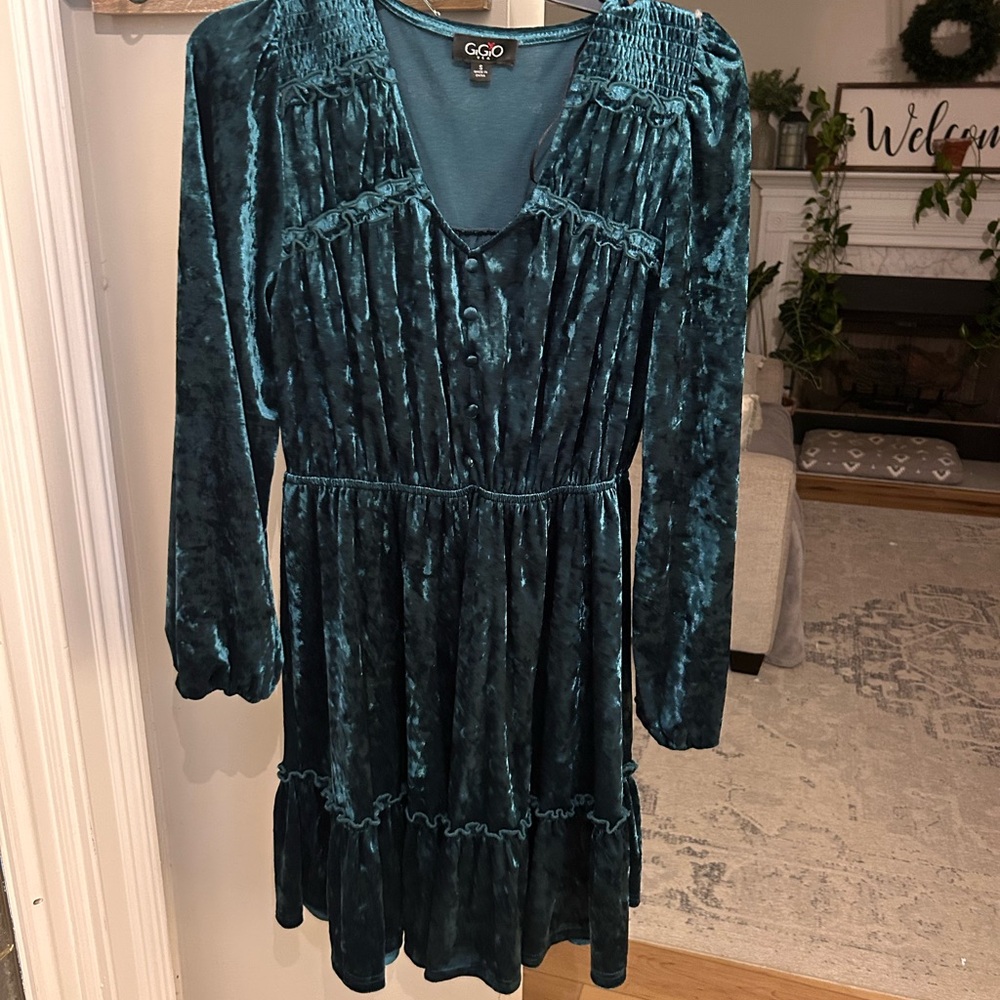 Gigio Emerald Velvet Dress